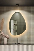 Led Işıklı - Gün Işığı Rengi - Modern Dekoratif Duvar Aynası - 2