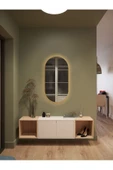 Led Işıklı - Gün Işığı Rengi - Modern Dekoratif Duvar Aynası - 1