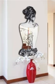 Kadın Siluetli Dekoratif Duvar Aynası, Modern Eşsiz Ayna, Tam Boy Ayna, Modern Ev Aynası - 4