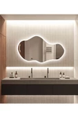 Led Işıklı - Beyaz Işık Rengi - Modern Dekoratif Duvar Aynası - 1