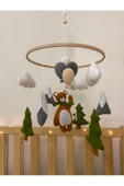 (MÜZİKSİZ VE ASKI APARATSIZ) El Yapımı Ayıcıklı Bebek Dönencesi, Ayıcıklı Bebek Odası Aksesuarı - 5