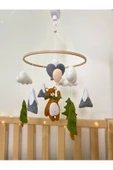 (MÜZİKSİZ VE ASKI APARATSIZ) El Yapımı Ayıcıklı Bebek Dönencesi, Ayıcıklı Bebek Odası Aksesuarı - 6