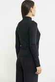 Sim Detaylı Dik Yaka Triko Kazak - Siyah thumbnail 6