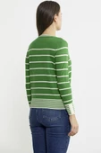 Sıfır Yaka Çizgili Triko Kazak - Yeşil thumbnail 5