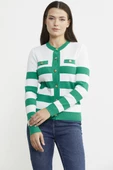 Blok Geçişli Çift Renk Triko Hırka - Yeşil thumbnail 2