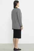Oversize Cepli Petek Motifli Triko Ceket - Siyah - 5