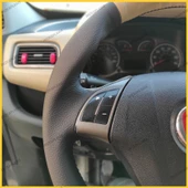 Fiat Linea Tuşlu Araca Özel Direksiyon Kılıfı (Mat Krem) thumbnail 4