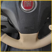 Fiat Linea Tuşlu Araca Özel Direksiyon Kılıfı (Karbon Krem) thumbnail 4