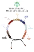 Terazi Burcu Taşlarından Oluşan Doğal Taş Makrome Bileklik 6 mm Küre Kesim - Burç Bilekliği thumbnail 1