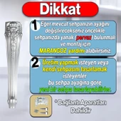 Nehir Plastik 4 Adet Sehpa Ayağı 40 cm Gümüş Renk Orta Ayak Zigon Sehpa Mobilya Masa Ayakları Gri thumbnail 2