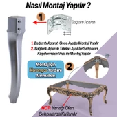Nehir Plastik 4 Adet Sehpa Ayağı 40 cm Gümüş Renk Orta Ayak Zigon Sehpa Mobilya Masa Ayakları Gri thumbnail 5