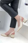 Ayakcenter 24-590 Krem-Cilt Ayışığı 6Cm Topuklu Kadın Ayakkabı - 3
