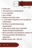 Beyaz Hakiki Deri Damar Desenli 4 cm.lik Spor Kemer - 416-Düz thumbnail 7