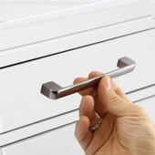 Mobilya Mutfak Dolap Çekmece Dolabı Kapak Metal Kulpu Kulbu Kulpları Füme Oval 160 Mm thumbnail 2