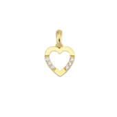 14 Ayar Altın Taşlı Kalp Kolye Ucu 0,63 gr - 1