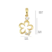 14 Ayar Altın Taşlı Kalp Kolye Ucu 0,82 gr thumbnail 2