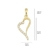 14 Ayar Altın Taşlı Kalp Kolye Ucu 0,87 gr - 2