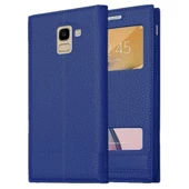 Samsung Galaxy J6 J600 Uyumlu Pencereli Kapaklı Magnum Kılıf thumbnail 8