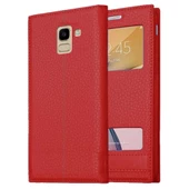 Samsung Galaxy J6 J600 Uyumlu Pencereli Kapaklı Magnum Kılıf thumbnail 3