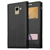 Samsung Galaxy J6 J600 Uyumlu Pencereli Kapaklı Magnum Kılıf thumbnail 1