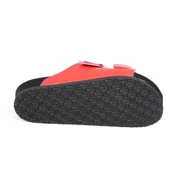 Poliva 2025 Kırmızı Çift Toka Kadın Düz Terlik thumbnail 3