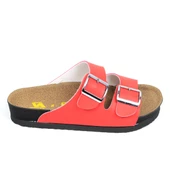 Poliva 2025 Kırmızı Çift Toka Kadın Düz Terlik thumbnail 1