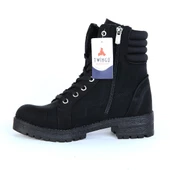 Twingo 285 Siyah Zümrüt Kürklü Kadın Düz Bot thumbnail 2