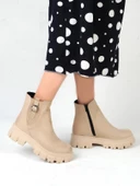 Ayakcenter 22-B14 Süet Ayışığı Kadın Düz Postal Bot thumbnail 4