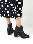 Ayakcenter 22-B17 Cilt Siyah Ayışığı 5 Cm Topuklu Kadın Bot thumbnail 2