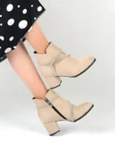 Ayakcenter 22-B17 Süet Ayışığı 5 Cm Topuklu Kadın Bot thumbnail 7