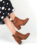 Ayakcenter 22-B18 Süet Ayışığı 5 Cm Topuklu Kadın Bot thumbnail 4