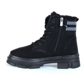 Twingo 7655 Siyah Zümrüt Kürklü Kadın Düz Bot thumbnail 2