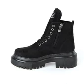 MP 222-3471Ft Siyah Nubuk Fermuarlı Kız Çocuk Düz Bot thumbnail 3