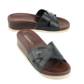 Gezer 15203 Siyah Kadın Günlük Düz Terlik thumbnail 1