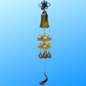 Çin Feng Shui Rüzgar Çanı Dekoratif Büyük Zil Sekiz Çan - 5