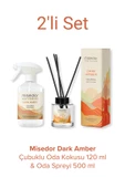 MİSEDOR 2 li Set Dark Amber Çubuklu Oda Kokusu 120 ml & Oda Spreyi 500 ml - 2