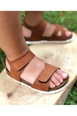 Unisex Çocuk Lacivert Hakiki Deri Ortopedik Sandalet - 5