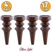 Oliva Ahşap Desenli 17 Cm Mobilya Kanepe Koltuk Tv Ünitesi Konsol Yükseltme Ayağı Ayakları 4 Adet thumbnail 1