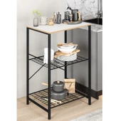 Eportatif Çok Amaçlı Mutfak Rafı Bangosu Masa Dar Beyaz 1443 - 1