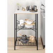 Eportatif Çok Amaçlı Mutfak Rafı Bangosu Masa Dar Beyaz 1443 - 2