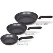 Serenk Excellence 3 Adet Granit İndüksiyon Tabanlı Tava Seti, 20-24-28 cm thumbnail 1