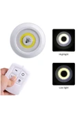 Kablosuz Uzaktan Kumandali Yapiskanli Led Işık Spot Lamba Dolap Altı Işığı Kısılabilir Gece Lambası - 3