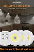 Kablosuz Uzaktan Kumandali Yapiskanli Led Işık Spot Lamba Dolap Altı Işığı Kısılabilir Gece Lambası - 5