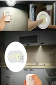 Kablosuz Uzaktan Kumandali Yapiskanli Led Işık Spot Lamba Dolap Altı Işığı Kısılabilir Gece Lambası - 4