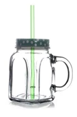 Paşabahçe 80388 Metal Yeşil Kapaklı Pipetli Kulplu Bardak 450 Cc - 1
