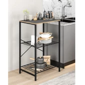 Eportatif Çok Amaçlı Mutfak Rafı Bangosu Masa Dar Füme 1444 - 3