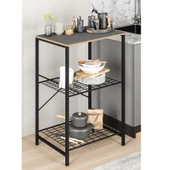 Eportatif Çok Amaçlı Mutfak Rafı Bangosu Masa Dar Füme 1444 - 1