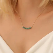 925 Ayar Gümüş Doğal Aventurin Taşlı Kolye thumbnail 1