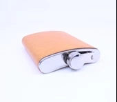 Turuncu Deri Kaplama Cep Matarası/Flask 8 OZ - 6
