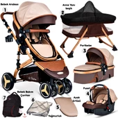 Baby Home 945 Paris Travel Sistem Bebek Arabası Anne Yanı Sepet Beşik 7'in 1 Full Takım - 3